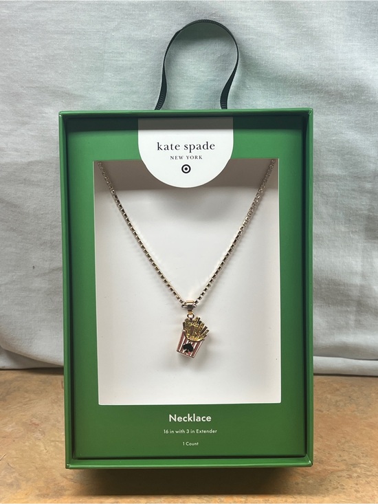 kate spade Jewelry - kate spade Gold and Pink French Fry Charm Necklace